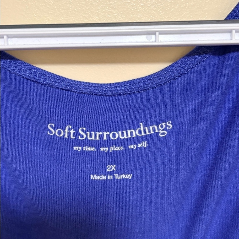 Soft Surroundings Royal Blue Ruched Blouse - Picture 5 of 5